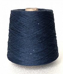 Лен Темно-синий с пайетками