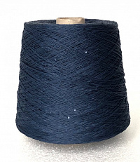 Лен Темно-синий с пайетками