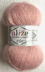 Смесовая Пряжа Нежно-Розовый с Пайетками