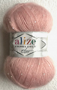 Смесовая Пряжа Нежно-Розовый с Пайетками