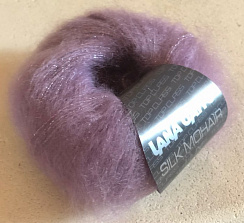 Мохер с шелком фиалковый с люрексом