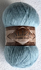 Смесовая Пряжа Голубой с Люрексом